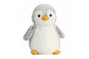 Aurora Playful Pompom Penguin Stuffed Animal - Vibrant Companions - Endless Fun - Gray 11.5 Inches