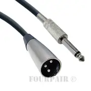 25ft XLR 3-Pin Male to 1/4" Mono Plug Shielded Microphone Mic Audio Cable Cord