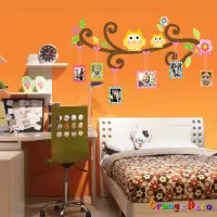 在飛比找蝦皮商城優惠-【橘果設計】可愛貓頭鷹相框 壁貼 牆貼 壁紙 DIY組合裝飾