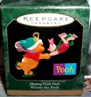 Skating With Pooh`1999`Miniature-Disney's-Winnie The Pooh,Hallmark Ornament-NW