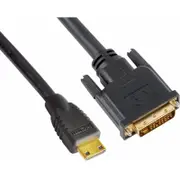 [AT-MINIHDMIDVI-0.6] Mini HDMI to DVI Cable 60cm Male to Male Gold Plated Black PVC Jacket
