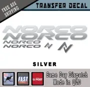 Norco style Frame Decals sticker - set of 6 Gloss SILVER mtb enduro Downhill
