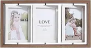 Double Sided Rotating Wooden Picture Frame,4x6 Elegant Floating Photo Frame，Dual Sided Display for 6 Photos,Elegant and Versatile Home Deco,Diversified display at home or office(Coffee color) ﻿
