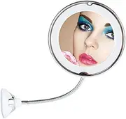 TOP4EVER 8" Magnifying Mirror with Light Lighted Makeup Mirror with Magnification ，Flexible Magnifying Mirror with Suction Cups