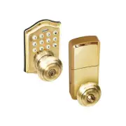Honeywell Electronic Entry Knob Door Lock Polished Brass (8732001)