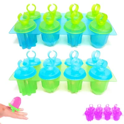 Set of 2 Ice Pop Makers Jewel Ring Popsicle Molds Reusable for DIY Frozen Des