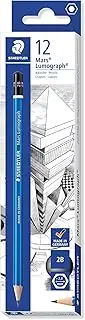 Staedtler Artist Pencils Staedtler Pencil Mars Lumograph, 2B Artist Quality Sketching and Drawing, Box of 12 (100-2B), Grey