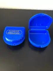 Set Of 2 Pureline Oralcare Deluxe Retainer Box Royal Blue NEW