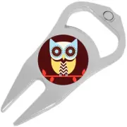 Colorful Owl Golf Ball Marker Divot Repair Tool Bottle Opener