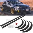 For VW Golf GTI R MK6 4.5" Black Fender Flares Wheel Arches + 2.2m Side Skirts