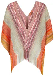 Missoni Zigzag-intarsia Metallic-knit Shawl - Multicoloured 1 ONE SIZE