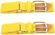 [Outanaya] Baseball Belt Set 2 Pcs Elastic Youth/Adult Belt Softball Gear Comfortable for Women Men Adjustable Elastic Yellow