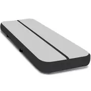 Powertrain 4m Inflatable Air Track Floor Exercise Gymnastics Tumbling Mat Yoga - Grey Black