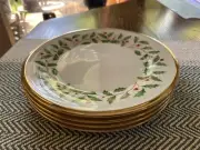 LENOX HOLIDAY 8" SALAD PLATE SET (4) BONE CHINA # 820446 NEW MADE IN CHINA