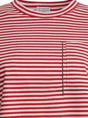 [Brunello Cucinelli] Brunello Cucinelli-T-Shirt With Shiny Pocket Detail T-Shirts Rosso-Donna S