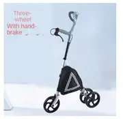 Walking Crutches Elbow Walkers Elderly Fall Fractures Stick Light Portable Folding Rehabilitation Walking Arm Pose Handbrake Three Wheel with Handbrea