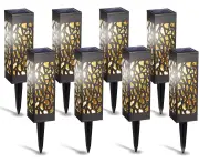 Solar garden lights 8 pack warm white solar garden light waterproof solar lights for outside, garden, terrace, lawn, courtyard, sidewalk