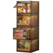 Stackable Storage Bins With Lids,Storage Bins With Front Doors,Transparent St...