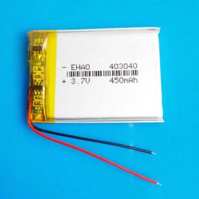 3.7v 450mAh 403040 Lipo Li Polymer Rechargeable Battery For GPS Headphone Watch