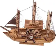 Totority Wood Crafts for Desktop Light Brown Boat Model Home Decoration Desktop Ornament Wooden