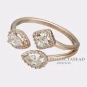 Authentic Pandora Sterling Silver Rose Geometric Shapes Open Ring 188494C01