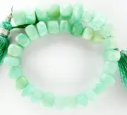8 inch strand of natural Amazonite Cube Faceted 8-12mm beads.