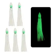 5Pcs Fishing Squid Skirts Lures Soft Plastic, 2 Inch, White