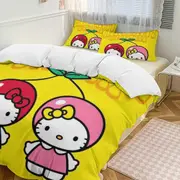 v457 Hello Kitty 3-Piece Twin Bed Set - Includes 1 Single Comforter And 2 Pillowcases Bedding - Fade Resistant Microfiber - Hello Kitty io457
