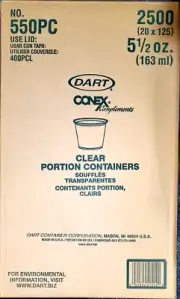 Dart Portion Containers 5/1/2 Oz 2500ct #550PC
