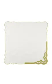 [Moda Domus] Scalloped Linen Placemat and Napkin Set