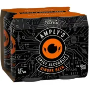 Amply's Ginger Beer Cans 330mL x 4 pack