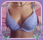 38DD Lavender Lilac Floral LACE w Mesh Wings Victorias Secret Plunge PU UW Bra