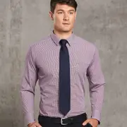 ZED - Mens Mini Gingham Long Sleeve Shirt