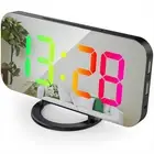 Digital Alarm Clock RGB Colorful Large Screen Display Smart Mirror Alarm2061