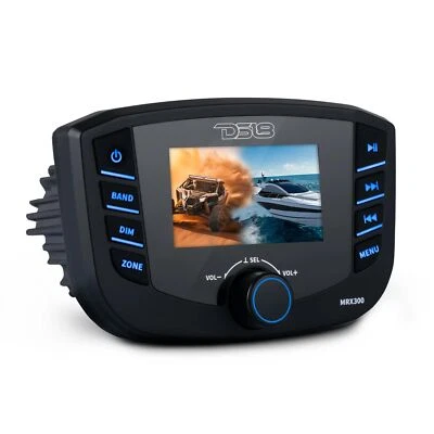 3" LCD Marine & Powersports 4 Channel 25W RMS BT Head Unit W/ Camera Input DS18
