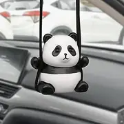 Swinging Panda Hanging Ornament for Car Rear View Mirror, Funny Decor Accessories, Cute Pendant With Swing