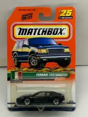 1999 MATCHBOX SUPERFAST #25 BLACK FERRARI TESTAROSSA NEW ON CARD