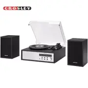 Crosley CR7022A-BK Sloane Bluetooth Shelf System Record Player - Black