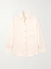 [VINCE] VINCE - Silk-satin Shirt - Off-white - medium medium Off-white