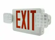 Universal LED Exit Sign Emergency Light–RED Dual Head Compact Combo UL