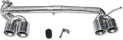 Car Accessorie Quad Exhaust Tip Compatible For BMW F30 F31 320i 318i Changed M3 Look Bumper 3 Series Stainless Steel Car Exhaust MufflerTip(318 Silver)