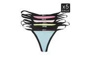 5 Womens Cotton G String Thong Mix Colour Pack - XYXX Underwear-Large