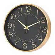 Modern Wall Clocks Battery Operated,10 inch and Gold 1 pack 10 inch Black