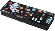 PORUPAEL Pop Up Multifunction Pencil Case, Compartment Pencil Case Cute Cartoon Pen Box Organizer Stationery with Calculators, Sharpener, Schedule, School Supplies, Black, school