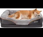 Large Memory Foam Dog Bed, Orthopedic Sofa Removable Cover and Squeaker Toy