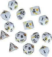 FELTECHELECTR 14pcs Acrylic Multi Sided Dice Unique Engraved Game Props Irregular Board Game Accessories for Parties Teaching Activities