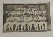 1946-47 ENGLAND RARE SIGNED 9 x 15 cm MAGAZINE PIC BY HUTTON WASHBROOK YARDLEY