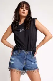NEW OneTeaspoon ONE TEASPOON Womens Organic Love Crew Neck Tee Black Stone