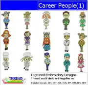 Embroidery Design Set - Career People(1) - 15 Designs - 9 Formats - USB Stick