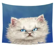 Cute White Angry Kitten Tapestry